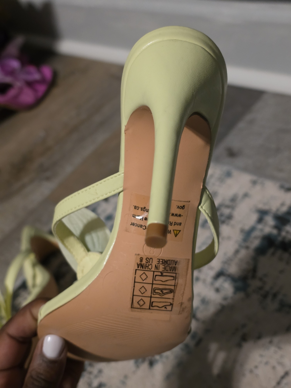 Floral Slip-On Heeled Sandals - Chartreuse - Picture 10 of 10
